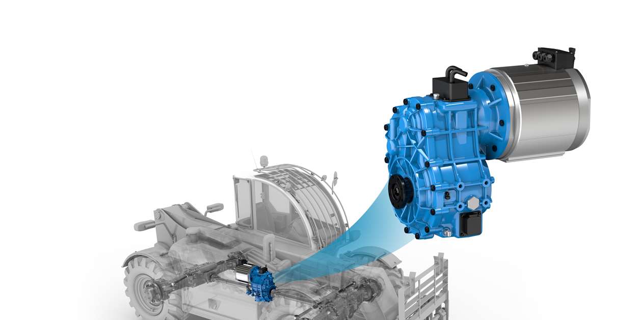 Comer electric drivetrains shown under brand Power Progress