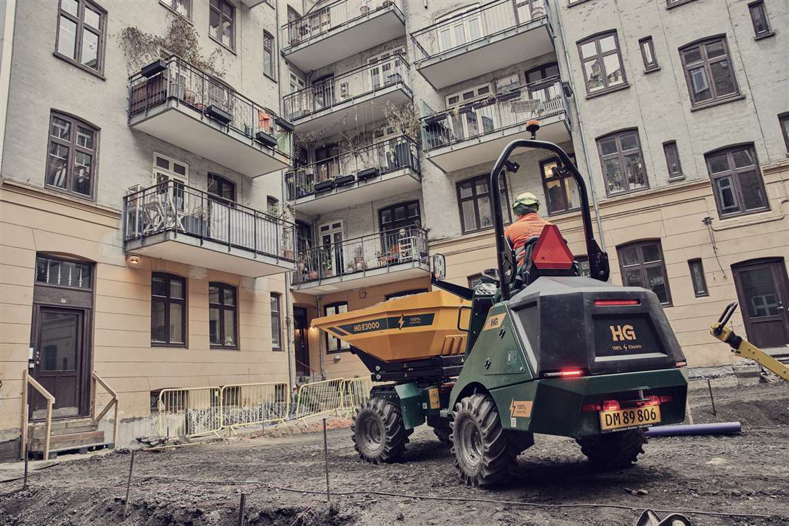 Photo of the HG E3000 electric site dumper working on site. (Photo: HG)