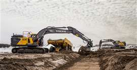 Volvo's EC230 Electric excavator during custdomer testing in Europe