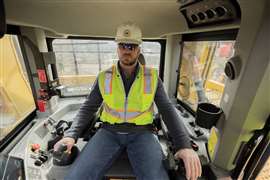 Inside the cab of the Cat D10 Dozer