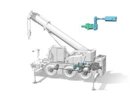 diagram showing Liebherr LTC 1050-3.1E power train with electric motor