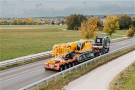 Liebherr LTR 1150 all up at 60 tonnes and 3.5 metres wide