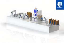 Battery assembly line, as imagined by Comau and LiNa Energy