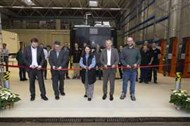Ribbon cutting ceremony at the new Pilot Installation Centre in Marktheidenfeld, Germany