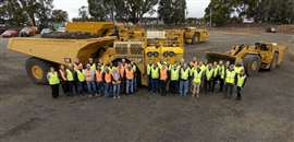 Cat and Newmont employees at a demonstration