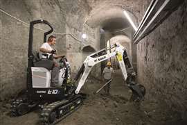 Bobcat E10e battery-electric mini excavator