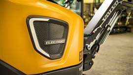 A compact electric Volvo excavator