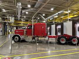 Peterbilt Class 8 truck at Texas manufacturing facility