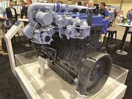 A non-functioning version of a Hyundai hydrogren engine was shown in the Mesa book at PowerGen International.
