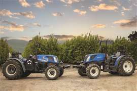 Bluewhite is working with New Holland to outfit the latter company’s T4 fruit and vineyard tractors for work in orchards, vineyards and other permanent crop operations. The tractors can operate in row widths from 3.5 ft.