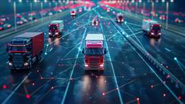Concept of global truck fleet management.