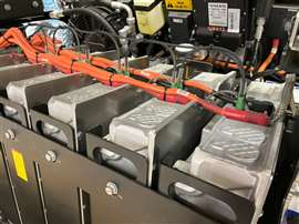 Batteries in electric-powered machine