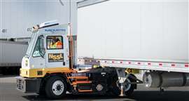 An NSSL Orange EV shunt truck.
