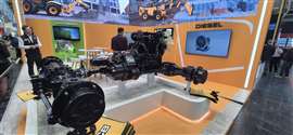 JCB stand at Bauma 2025 featured a full diesel powertrain