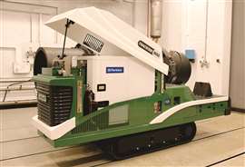 Perkins battery-electric power unit in McElroy TracStar 900i pipe fusion machine