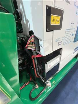 Perkins battery-electric power unit in a McElroy pipe fusion machine