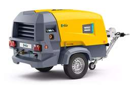 The Atlas Copco E-Air H450 VSD electric mobile air compressor