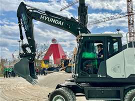 Construction equipment operator influencer Ben Wade at Bauma Image: Mitchell Keller