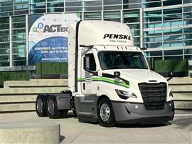 CNG-powered Freightliner truck at ACT Expo
