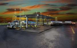The loading racks at the new T Bros renewable diesel depot.