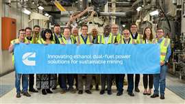 Team members behind the new dual fuel ethanol diesel engine
