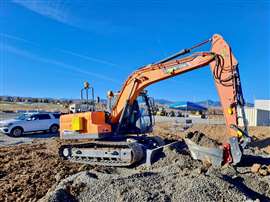 Una Doosan DX140LC equipada con el sistema de Dig Robotics (Imagen cortesía de Dig Robotics).