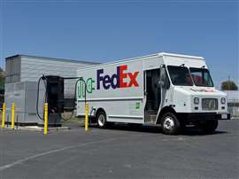 XCharge North America has deployed two dual-dispenser GridLink chargers at a newly launched EV charging depot in Riverside, Calif., developed and operated by Gateway Fleets. (Photo: XCharge North America)