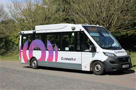 Mellor Orion E electric midi bus fitted with CAVstar system
