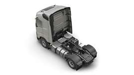 Volvo FH with cryogenic tank (left-hand side) for LNG fuel