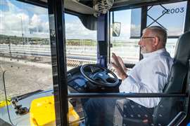 Look Ma! No hands! Safety driver on the bus route in Scotland
