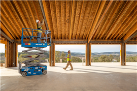 Photo showing a Genie GS-1932 scissor lift in the Texas First Rentals fleet.