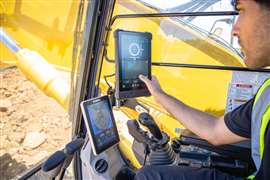 A Kobelco machine equipped with Trimble Earthworks technology. Image: Trimble