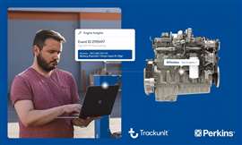 Una rappresentazione della piattaforma Trackunit Marketplace, ora con dati e approfondimenti Perkins. Immagine: Trackunit