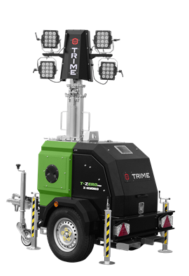 Cut-out image showing a prototype model of Trime's new X-Hydro lighting tower, powered by a fuel cell. (Image: Trime)