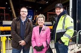 Steve Morley, Dame Susan Snowdon DCVO, His Majesty's Lord-Lieutenant of County Durham, and Wayne Spooner, Technical Director at Cummins