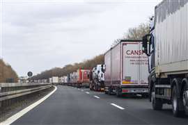Trucks on autobahn