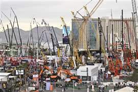 Image extérieure d'équipements de construction sur le terrain d'exposition
