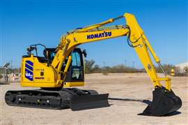 Il Komatsu PC158USLCi-12 sarà il primo escavatore a coda stretta di Komatsu con il più recente controllo macchina integrato in fabbrica, IMC3.0 (Immagine: Komatsu)