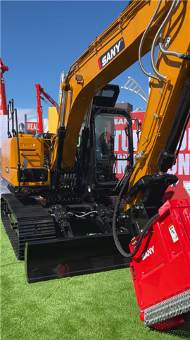 Sany's SY135C excavator was among the machines on display at ConExpo 2026 (Image: KHL Group)