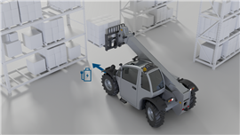 Illustration of a telehandler fitted with new e-drive