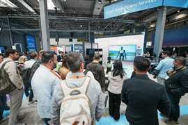 A robot powered by Zoomlion's Robot Ops operating system on stage at Hannover Messe 2026 (Image: Zoomlion)