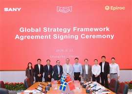 Epiroc has entered into a strategic partnership with China-based Sany Group