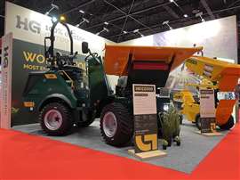 Il dumper elettrico E2000 di HG alla fiera IRE di Maastricht, Paesi Bassi (Immagine: KHL Group)