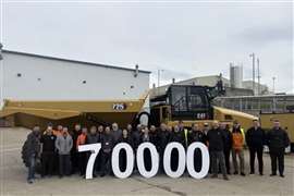 Staff at Caterpillar's Peterlee site celebrate the production landmark 
