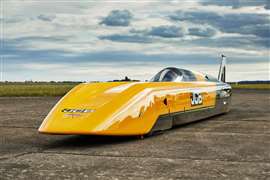 UK-based construction equipment manufacturer JCB hopes that its hydrogen-powered Hydromax car will be able to exceed 350mph (Image: JCB)