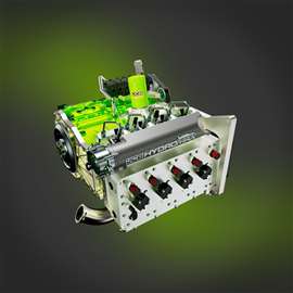 The new engine developed for Hydromax, based on the architecture of the hydrogen ICE used in JCB's production hydrogen engine (Image: JCB)