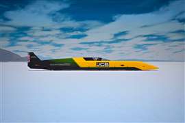 JCB's hydrogen-powered Hydromax streamliner on the Bonneville Salt Flats (Image: JCB)