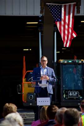 Scott Young, Head of Region North America, speaking at the event. 