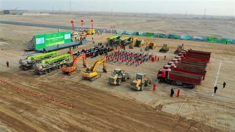 Xinjiang Kuqa Green Hydrogen Project construction site