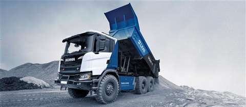 Scania electric tipper truck 